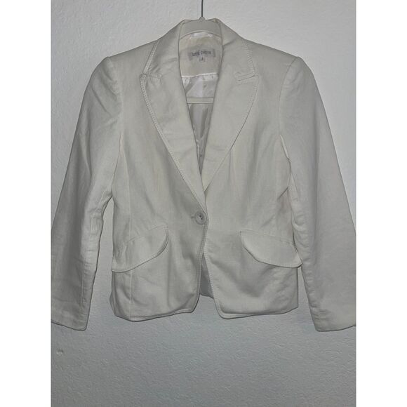 Marks & Spencer PETITE Cotton Rich Blazer 8 Petite Navy One-Button Stretch Lined - Picture 1 of 7